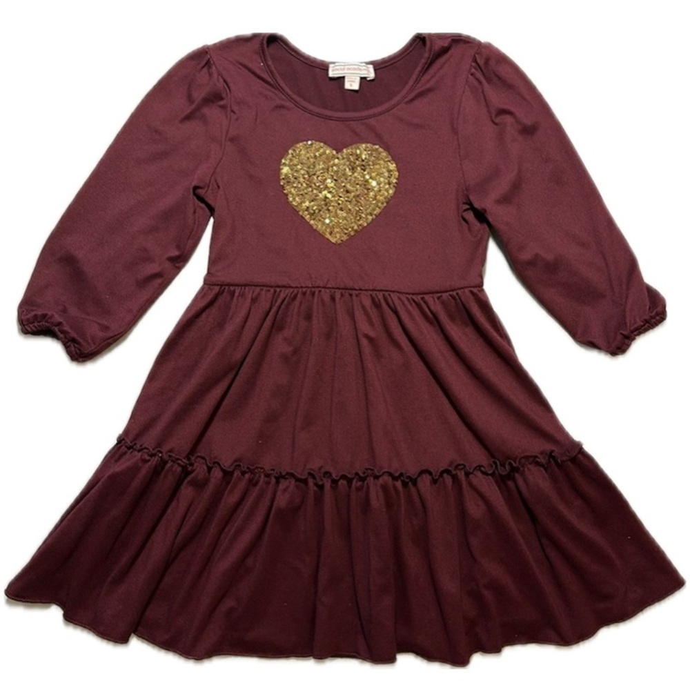 Heart dress is a maroon long-sleeve piece by “Social Academy”‎ in size 5